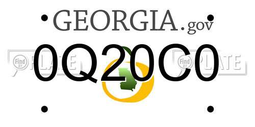 0Q20C0 Georgia License Plate