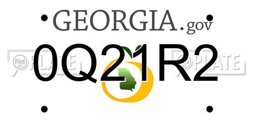 0Q21R2 Georgia License Plate
