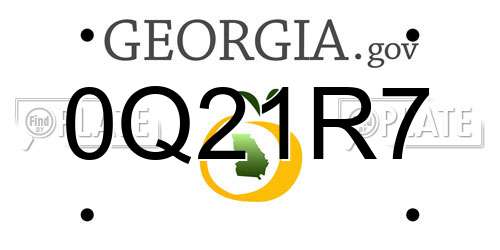 0Q21R7 Georgia License Plate