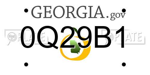 0Q29B1 Georgia License Plate