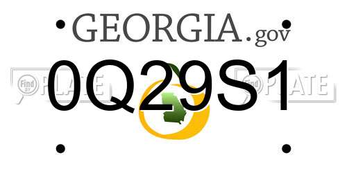 0Q29S1 Georgia License Plate