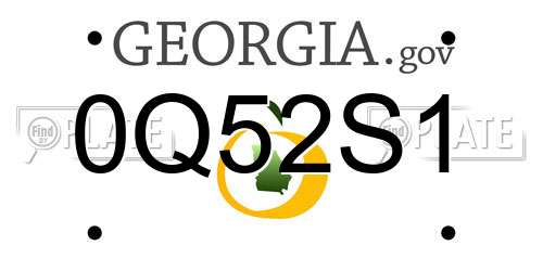 0Q52S1 Georgia License Plate