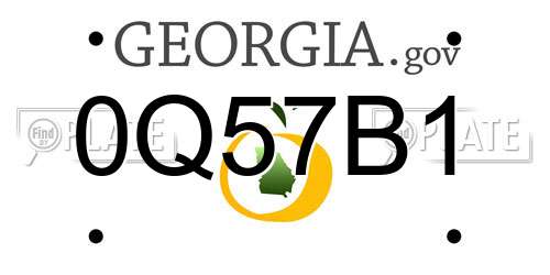 0Q57B1 Georgia License Plate