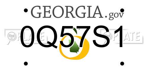 0Q57S1 Georgia License Plate