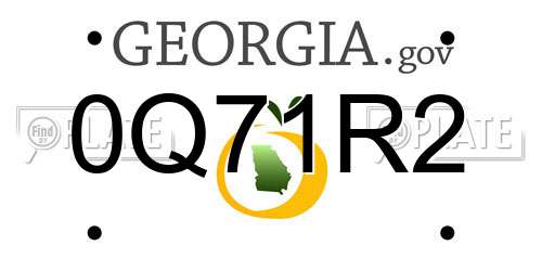 0Q71R2 Georgia License Plate