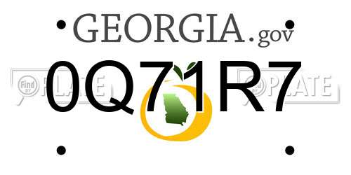 0Q71R7 Georgia License Plate