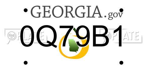 0Q79B1 Georgia License Plate