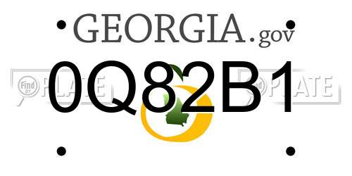 0Q82B1 Georgia License Plate
