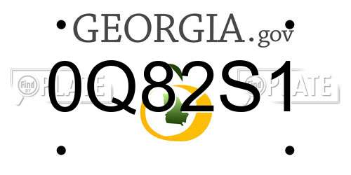0Q82S1 Georgia License Plate