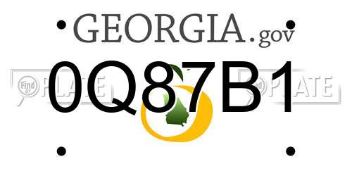 0Q87B1 Georgia License Plate
