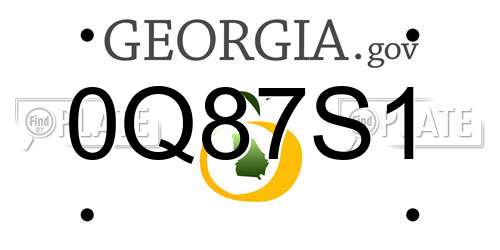 0Q87S1 Georgia License Plate