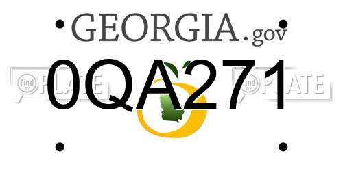 0QA271 Georgia License Plate