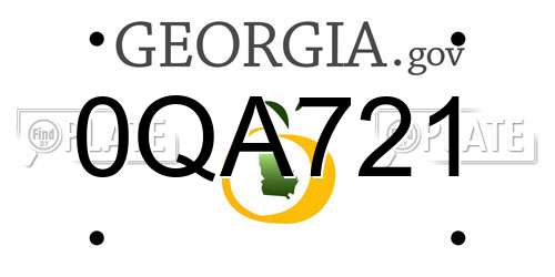 0QA721 Georgia License Plate