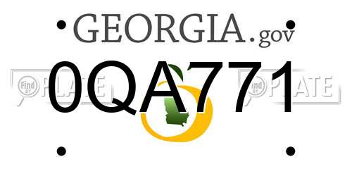 0QA771 Georgia License Plate