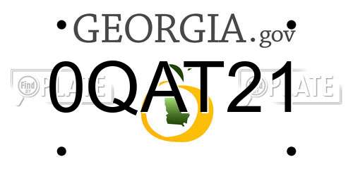 0QAT21 Georgia License Plate
