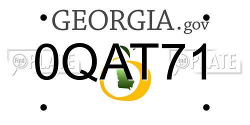 0QAT71 Georgia License Plate