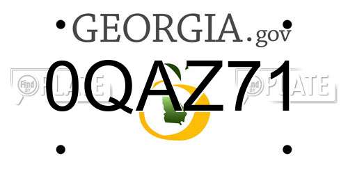 0QAZ71 Georgia License Plate