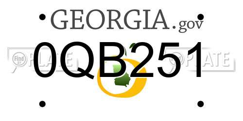 0QB251 Georgia License Plate