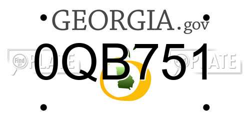0QB751 Georgia License Plate