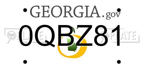 0QBZ81 Georgia License Plate