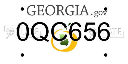 0QC656 Georgia License Plate