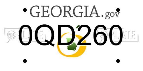 0QD260 Georgia License Plate