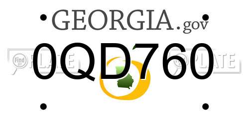 0QD760 Georgia License Plate