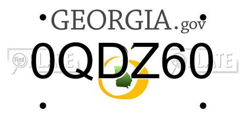 0QDZ60 Georgia License Plate