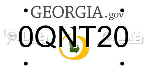 0QNT20 Georgia License Plate