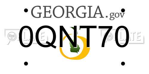 0QNT70 Georgia License Plate