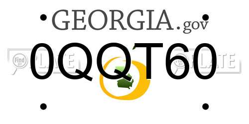 0QQT60 Georgia License Plate