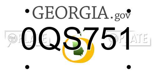 0QS751 Georgia License Plate