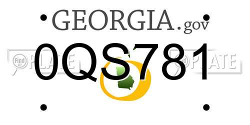 0QS781 Georgia License Plate