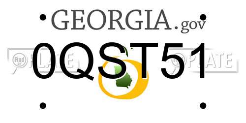 0QST51 Georgia License Plate