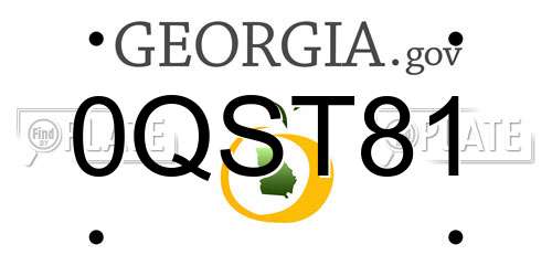 0QST81 Georgia License Plate