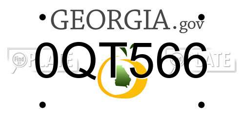 0QT566 Georgia License Plate