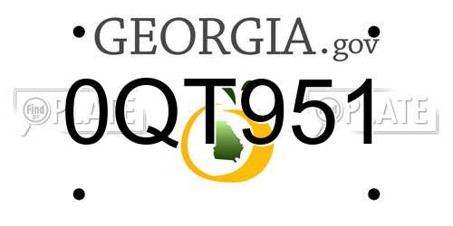0QT951 Georgia License Plate