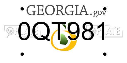0QT981 Georgia License Plate