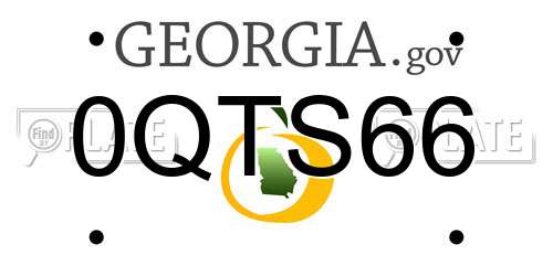0QTS66 Georgia License Plate