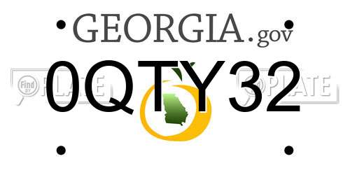 0QTY32 Georgia License Plate