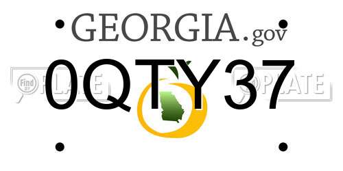 0QTY37 Georgia License Plate