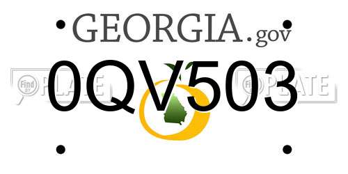 0QV503 Georgia License Plate