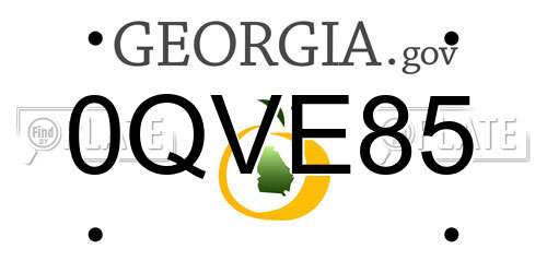 0QVE85 Georgia License Plate