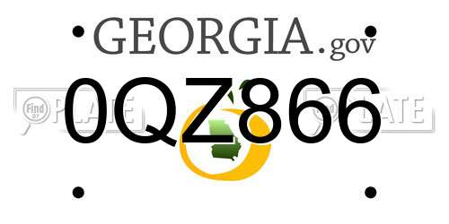 0QZ866 Georgia License Plate
