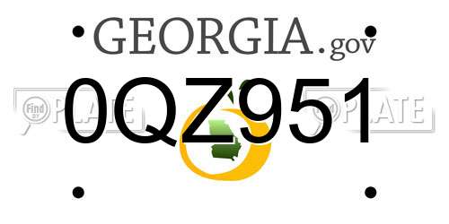 0QZ951 Georgia License Plate