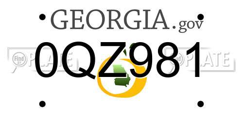 0QZ981 Georgia License Plate