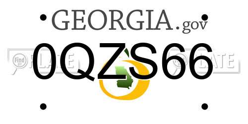 0QZS66 Georgia License Plate