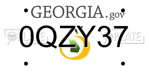 0QZY37 Georgia License Plate