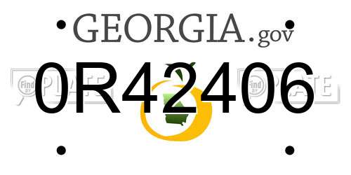0R42406 Georgia License Plate
