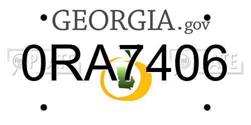 0RA7406 Georgia License Plate